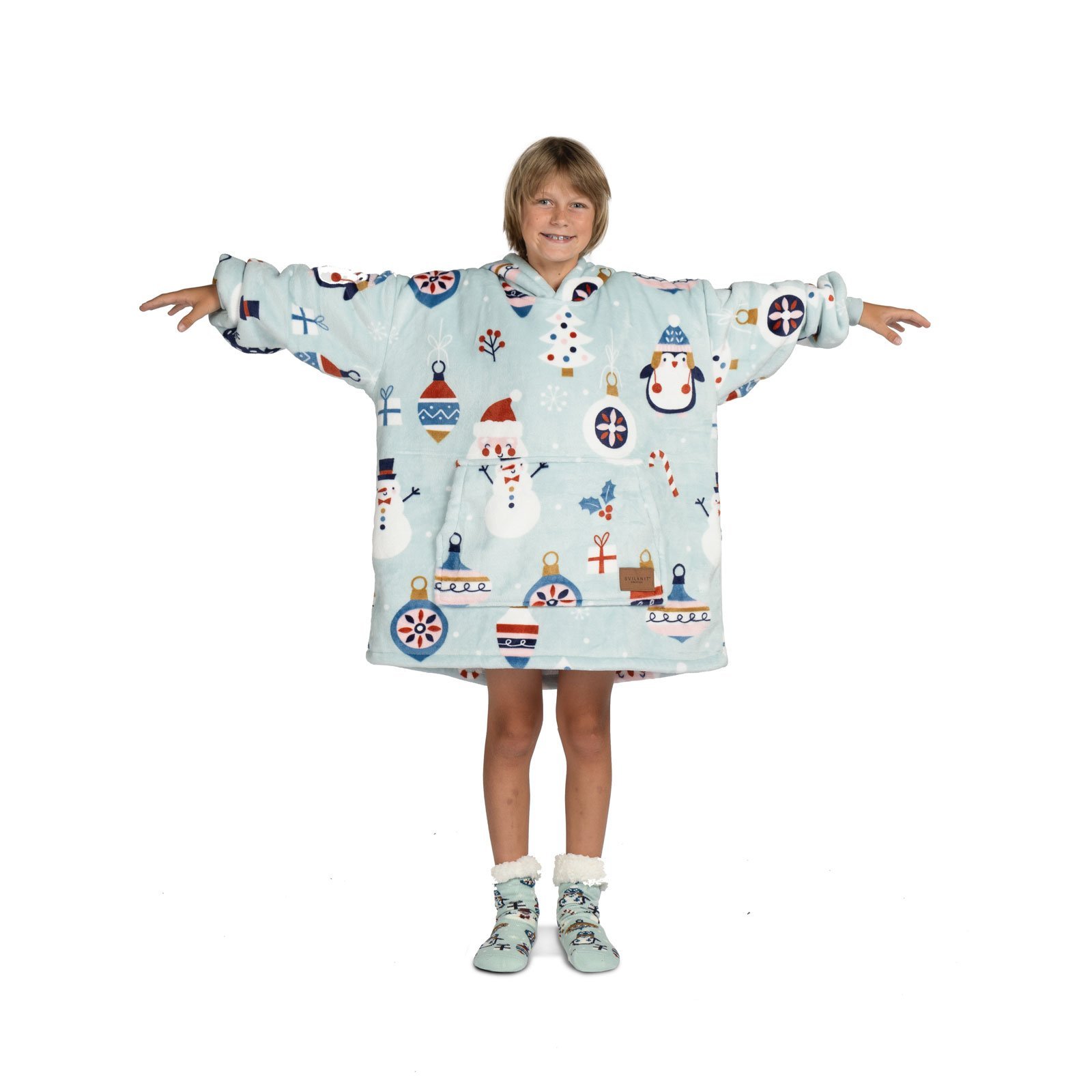 Image of Dječja hoodie deka Svilanit Winter Wonderland + Poklon čarape 