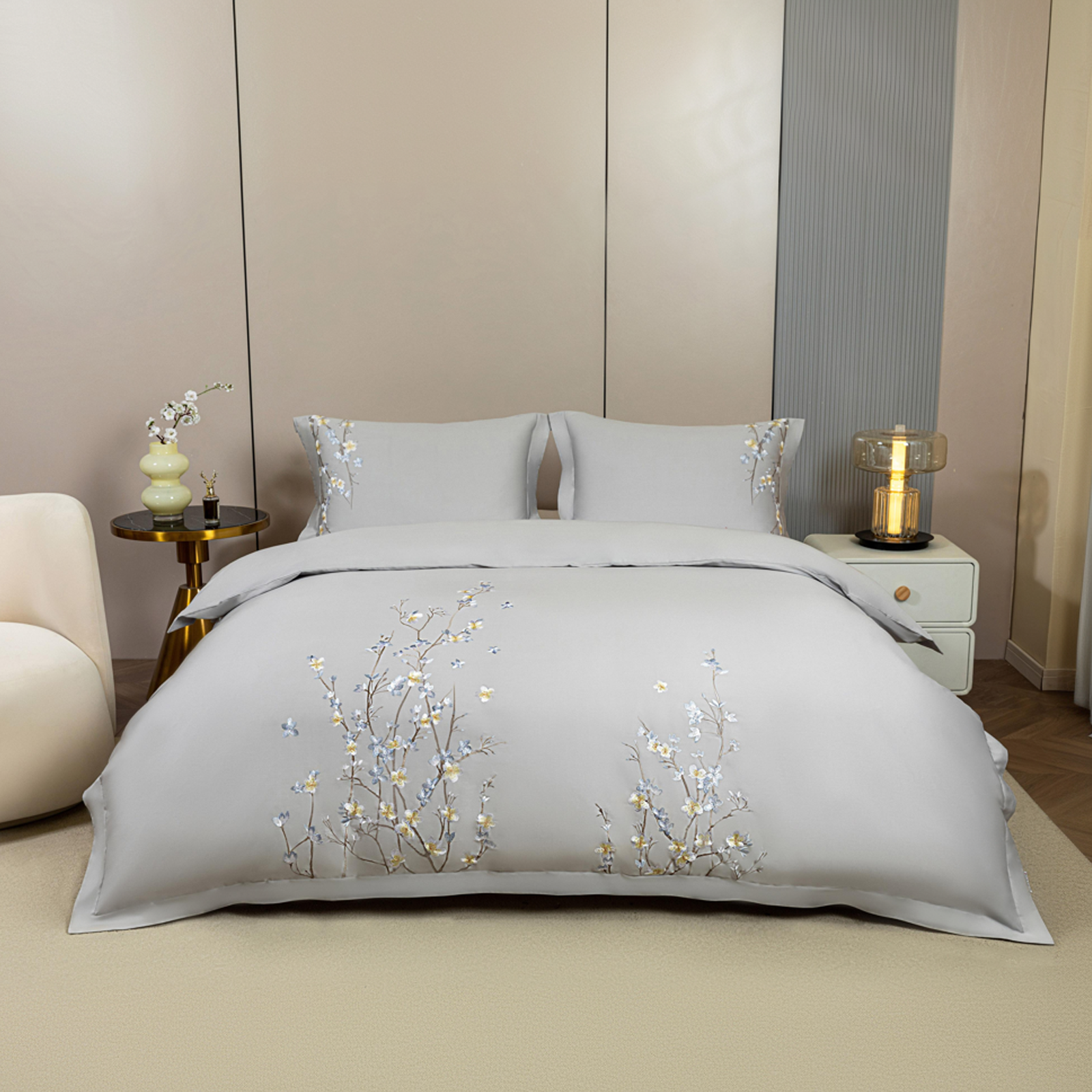 Image of Pamučno satenska PREMIUM vezena posteljina Svilanit Chisi