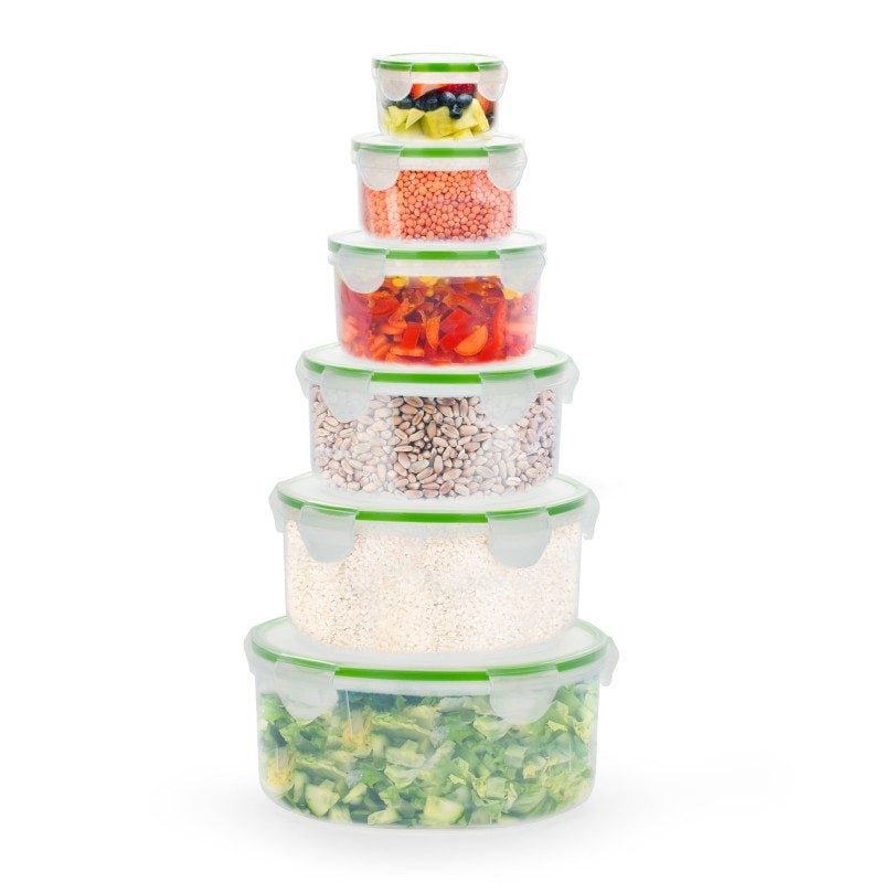 12-delni set okroglih plastičnih posod za shranjevanje živil Rosmarino