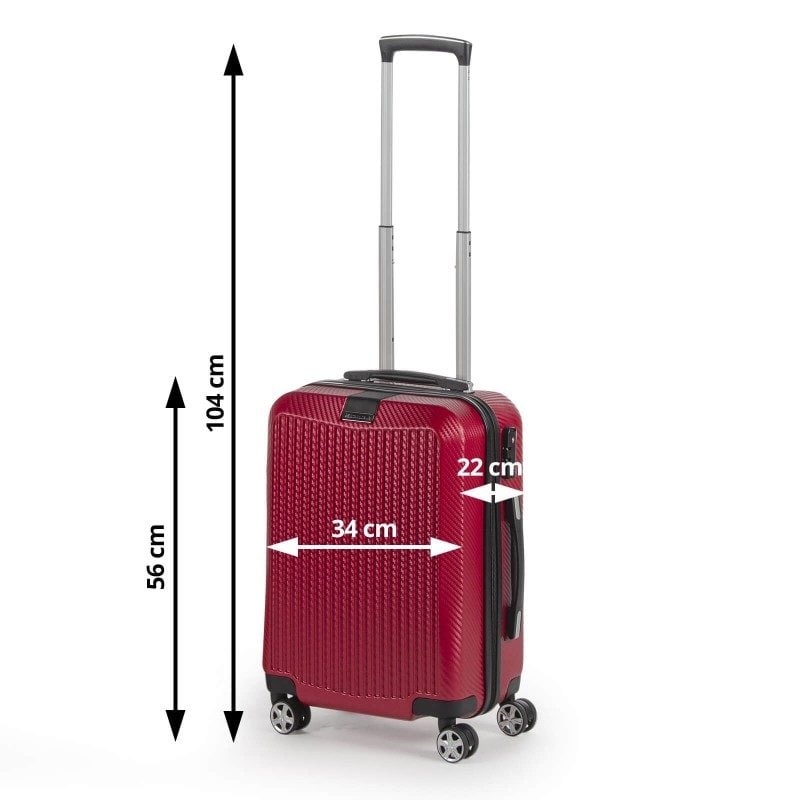 Potovalni kovček Scandinavia Carbon Series - rdeč, 40 l