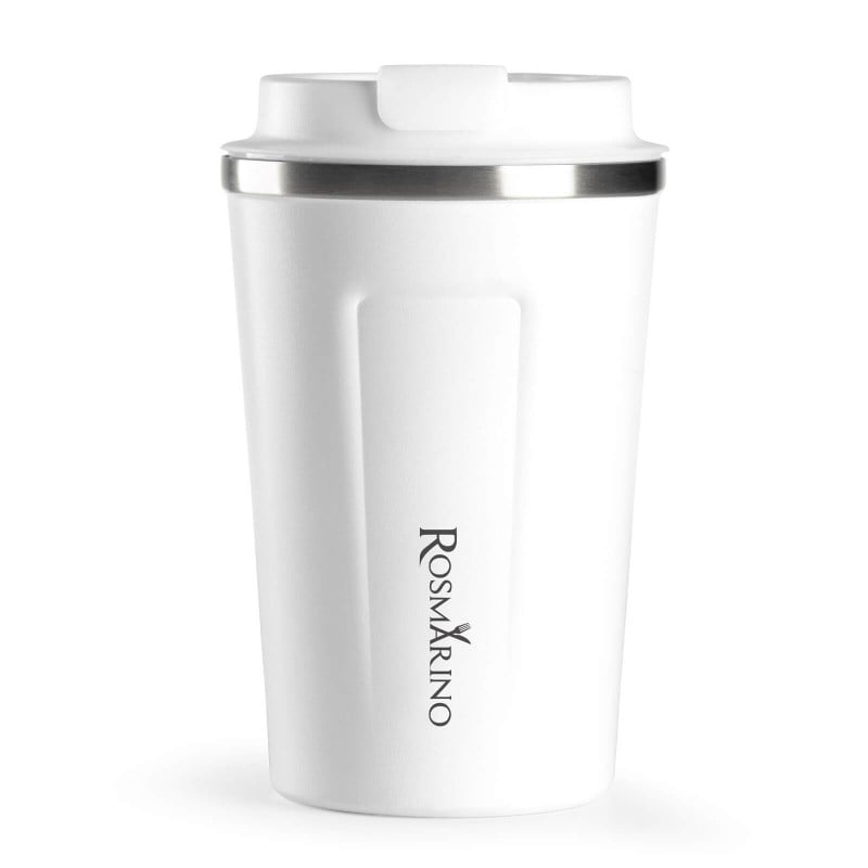 Termo lonček za kavo ali čaj Rosmarino iz kakovostnega nerjavečega jekla z dvojno izolirano steno ohranja tekočino hladno do 8 ur in toplo do 4 ur. Lonček za večkratno uporabo je najboljša alternativa lončkom za enkratno uporabo, ne vsebuje petrokemikalij in BPA, ne pušča umetnega okusa na pijači. Lonček prostornine 350 ml je idealne velikosti za vašo najljubšo kavo, čaj ali drug napitek na poti. Zahvaljujoč pokrovčku, lonček preprečuje polivanje in 100 % tesni. Primeren je za večino avtomobilskih držal za lončke.