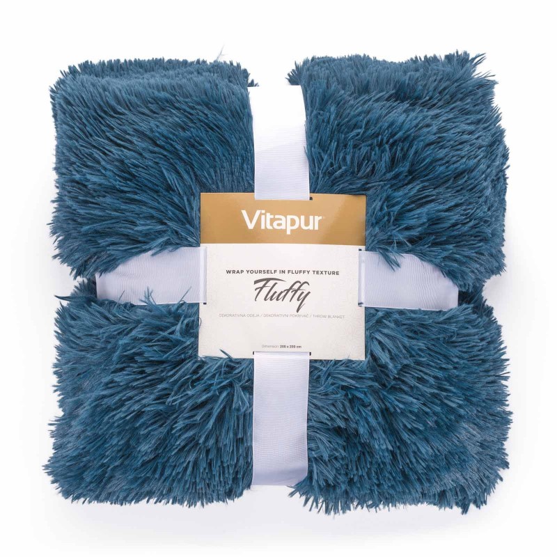 Dekorativna odeja Vitapur Fluffy – modra