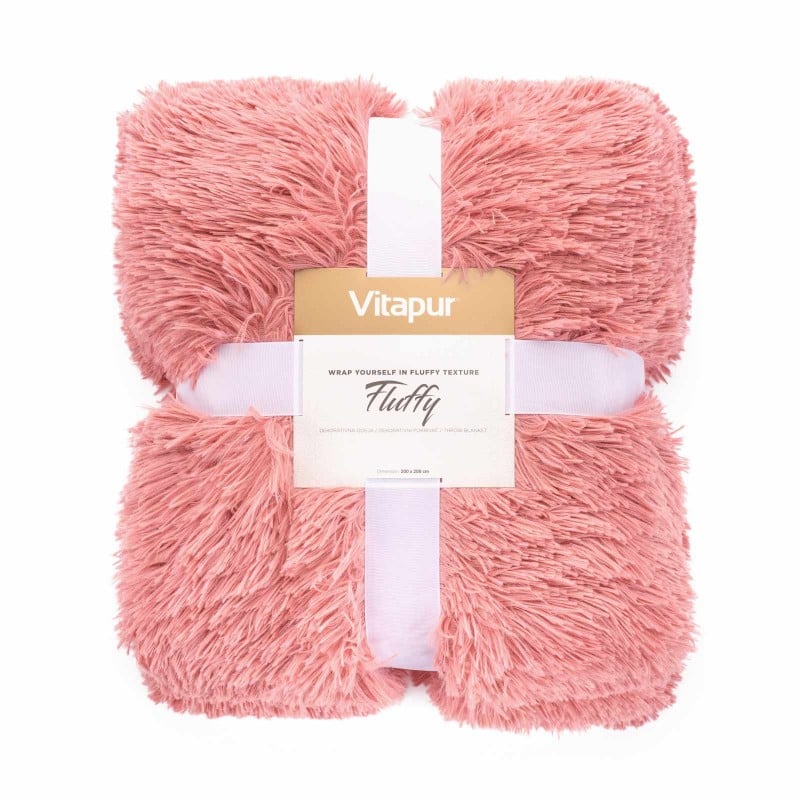 Dekorativna odeja Vitapur Fluffy – roza