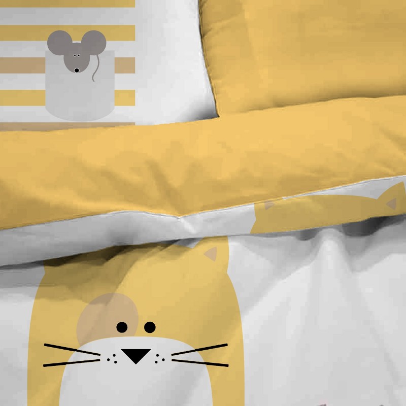 Otroška bombažna posteljnina Svilanit Cat & Mouse