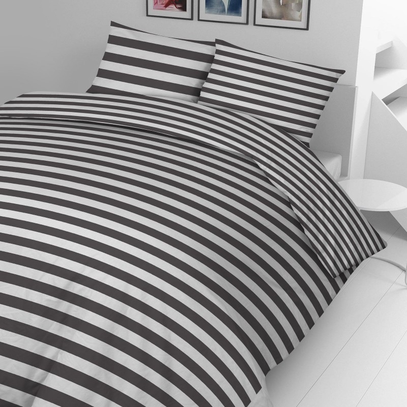 Bombažna posteljnina Svilanit Black Stripes