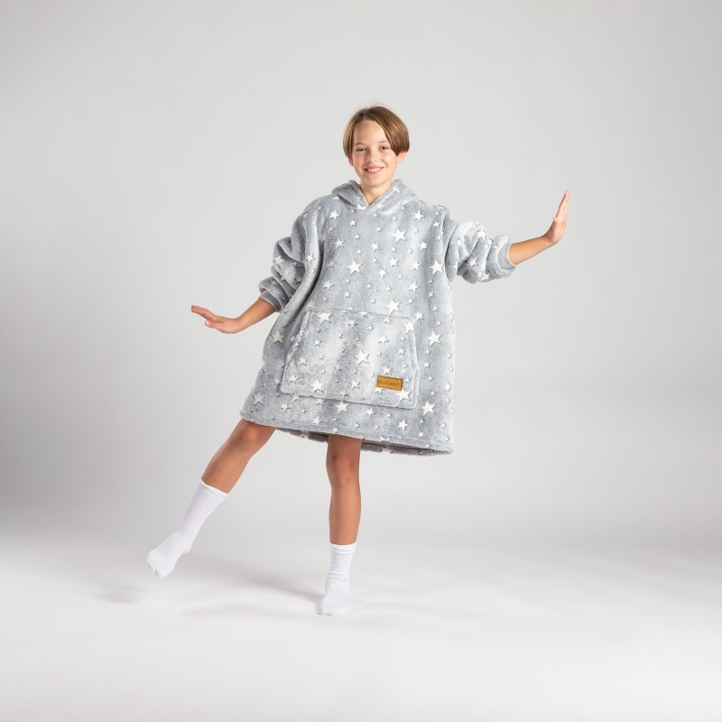 Otroška hoodie odeja z rokavi Svilanit SoftHug, zvezde