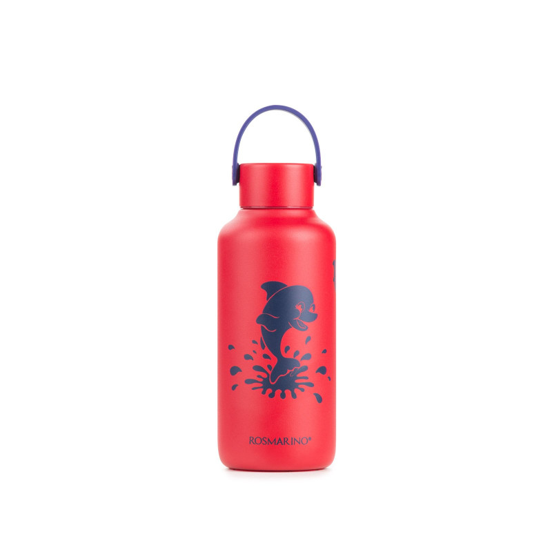 Otroška steklenica za vodo Rosmarino Dolphin iz nerjavečega jekla, 600 ml – rdeča