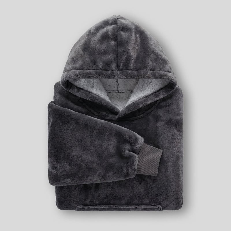 Hoodie odeja Svilanit, siva + Darilo: Nogavice