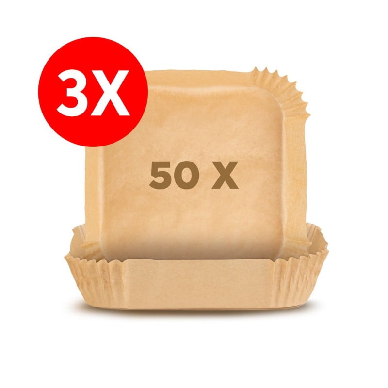 3x 50-delni set peki papirja za AirFryer Rosmarino - kvadratni, 20 cm