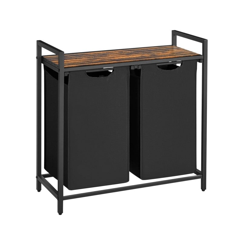 Koš za perilo Songmics Ila Duo – 2 x 46 L, črn