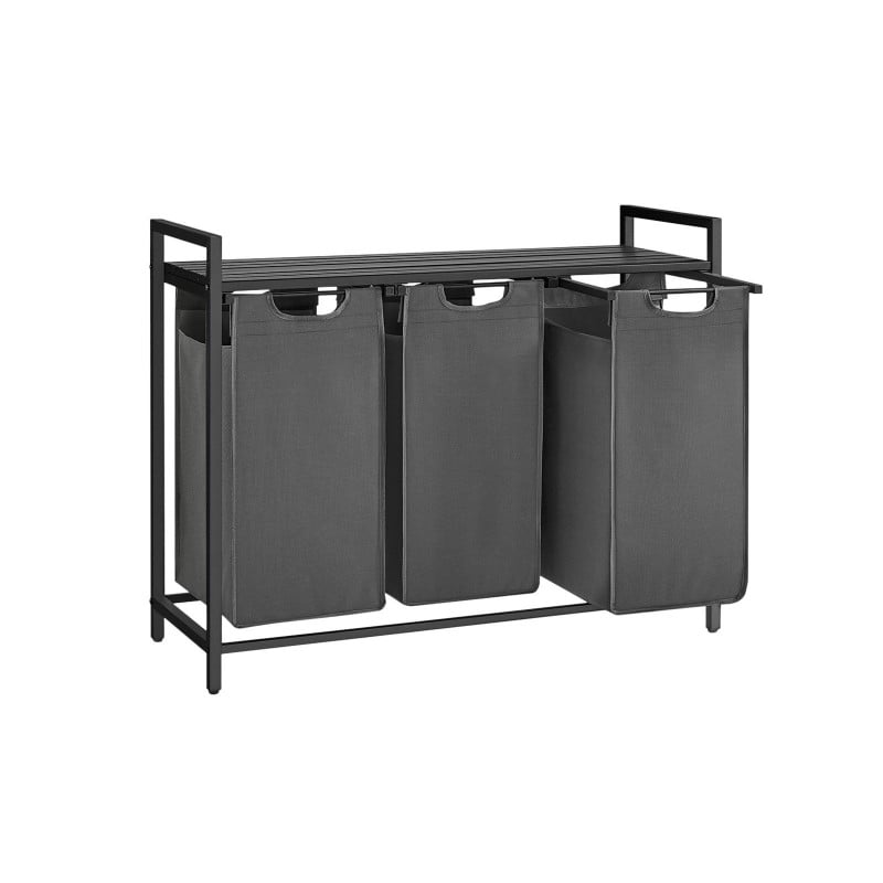 Koš za perilo Songmics Ila Trio – 3 x 38 L, siv