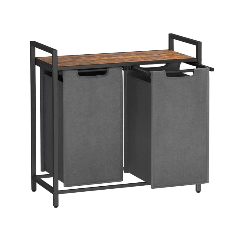Koš za perilo Songmics Ila Duo – 2 x 46 L, siv