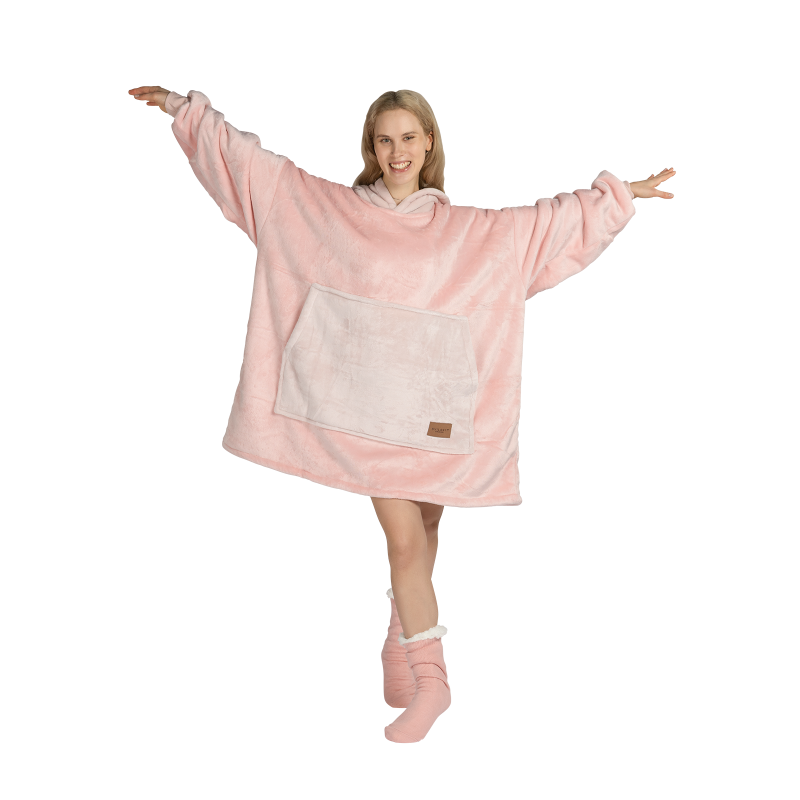 Hoodie odeja Svilanit Rose Blis + Darilo: nogavice