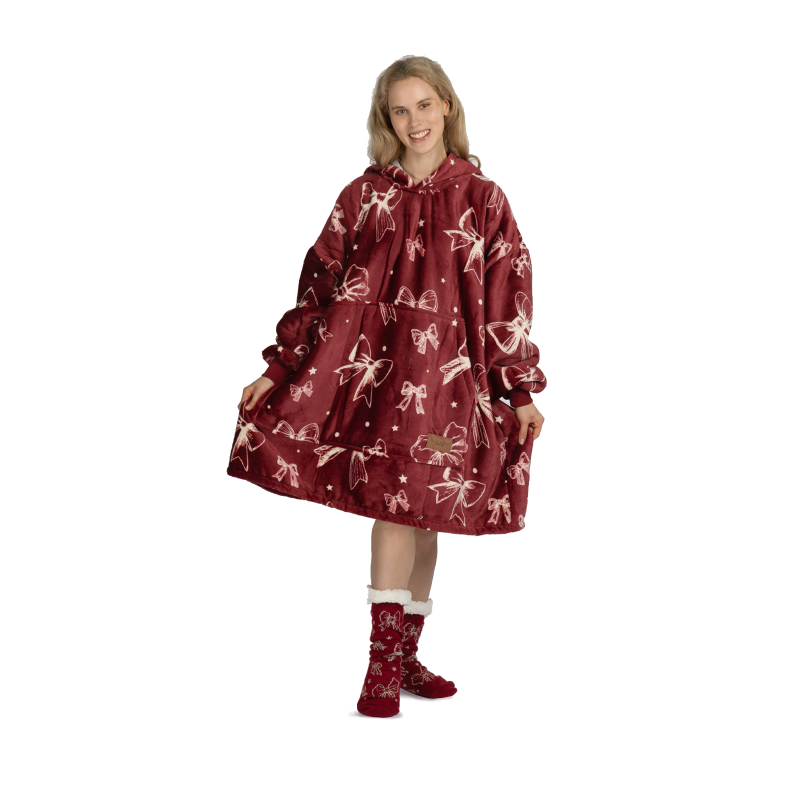 Hoodie odeja Svilanit Bow + Darilo: nogavice