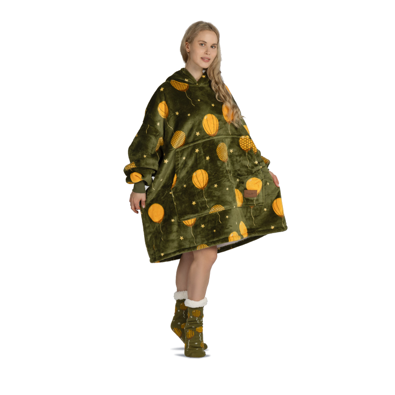Hoodie odeja Svilanit Balloons + Darilo: nogavice