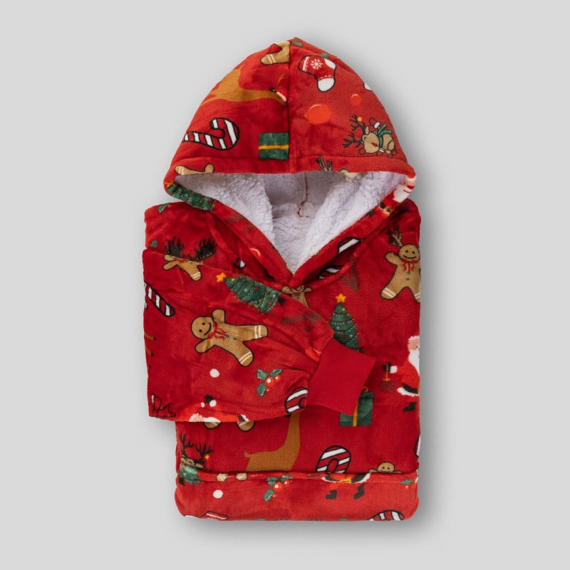 Hoodie odeja Svilanit Xmass Red + Darilo: nogavice