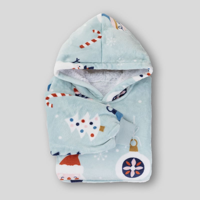 Otroška hoodie odeja Svilanit Winter Wonderland + Darilo: Nogavice