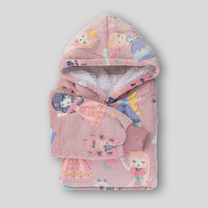 Otroška hoodie odeja Svilanit Princess Neon + Darilo: Nogavice 