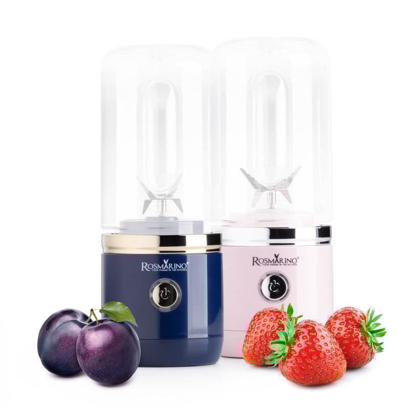 Set 2 prenosnih blenderjev Rosmarino NutriMax 2 GO – moder + roza