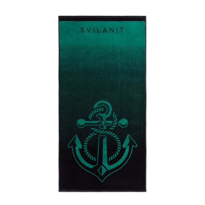 Plažna brisača Svilanit Green Anchor, 80x160
