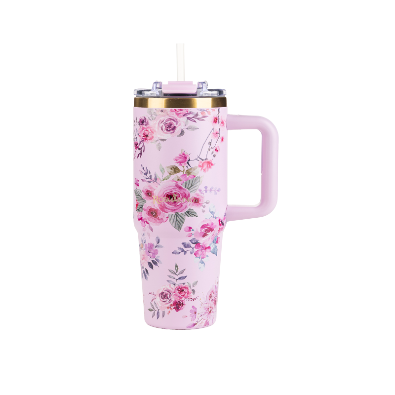 Termo lonček Rosmarino MegaCup Roses 870 ml – roza