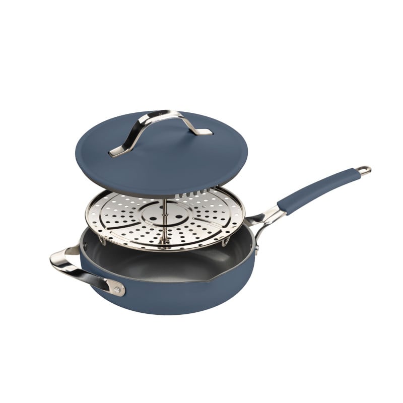 Ponev za kuhanje na pari, sotiranje in cvrtje Rosmarino Chef’s Choice All-in-One, 24 cm – modra