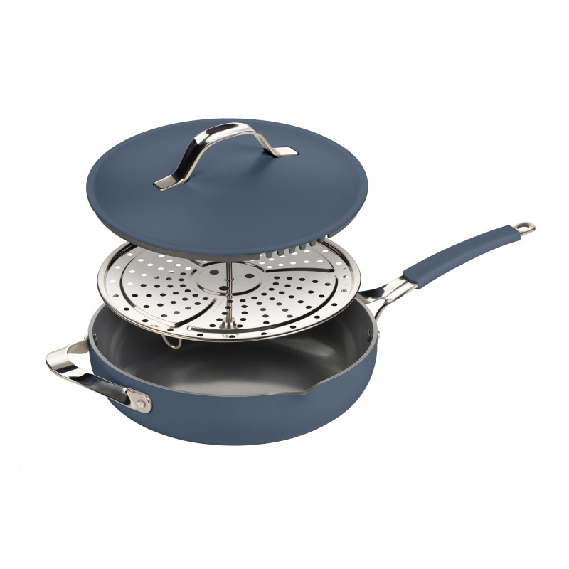 Ponev za kuhanje na pari, sotiranje in cvrtje Rosmarino Chef’s Choice All-in-One, 28 cm – modra