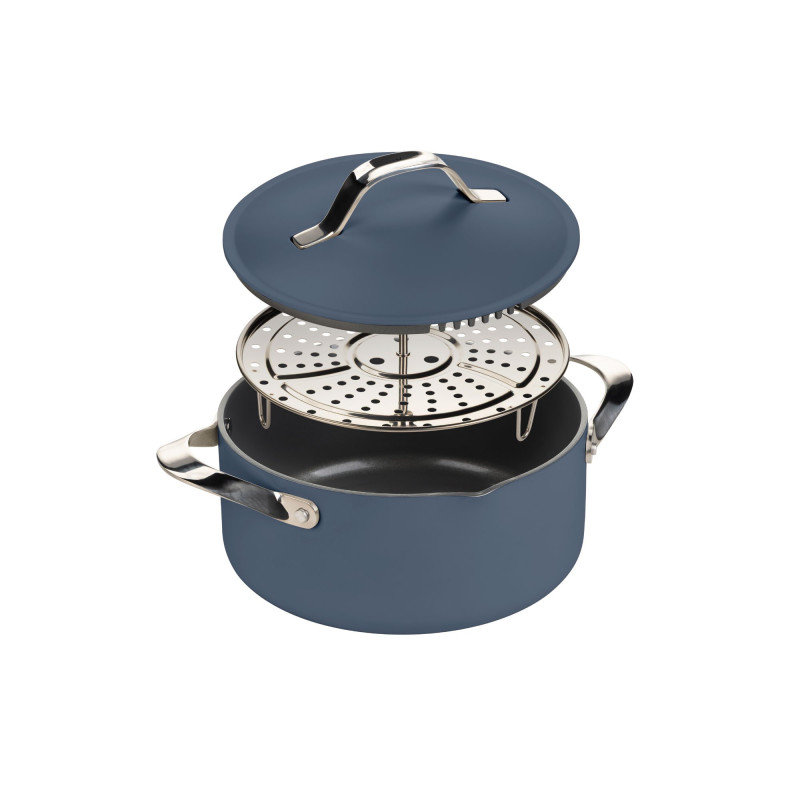 Kozica za kuhanje na pari, sotiranje in cvrtje Rosmarino Chef’s Choice All-in-One, 24 cm – modra