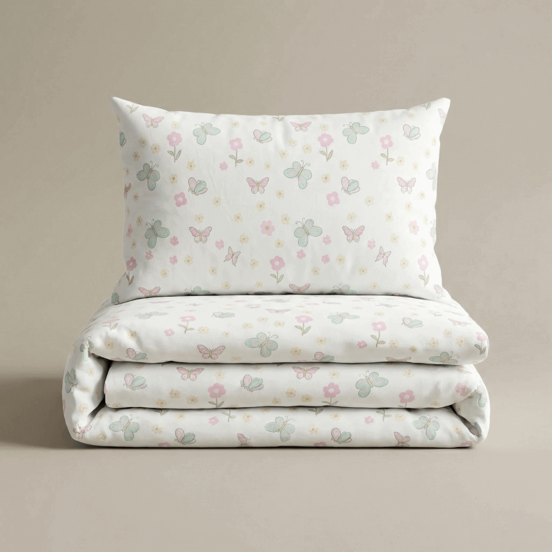 Vitapur otroška bombažna posteljnina Svilanit Flutter Bloom