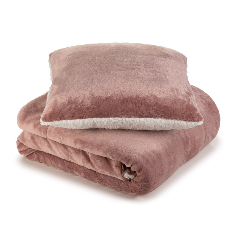 Vitapur set dekorativnega vzglavnika in odeje Svilanit Hug – rožnat