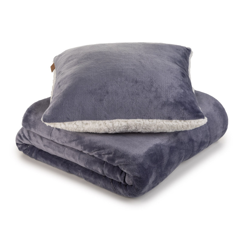 Vitapur set dekorativnega vzglavnika in odeje Svilanit Hug – moder