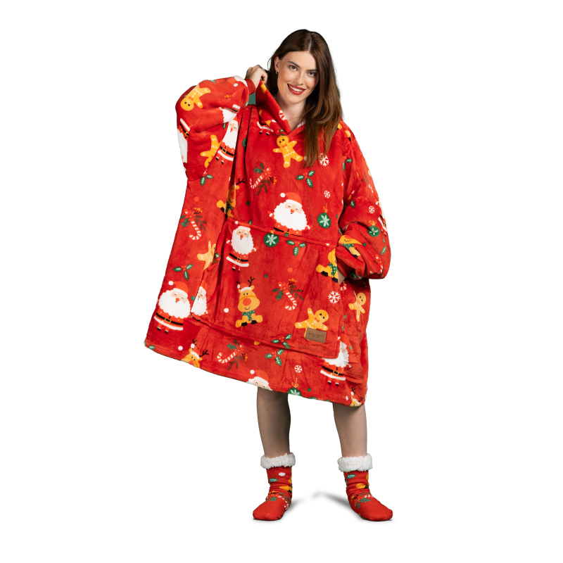 Vitapur hoodie odeja Svilanit XmassJoy + darilo: nogavice