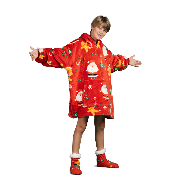 Vitapur otroška hoodie odeja Svilanit XmassJoy + darilo: nogavice