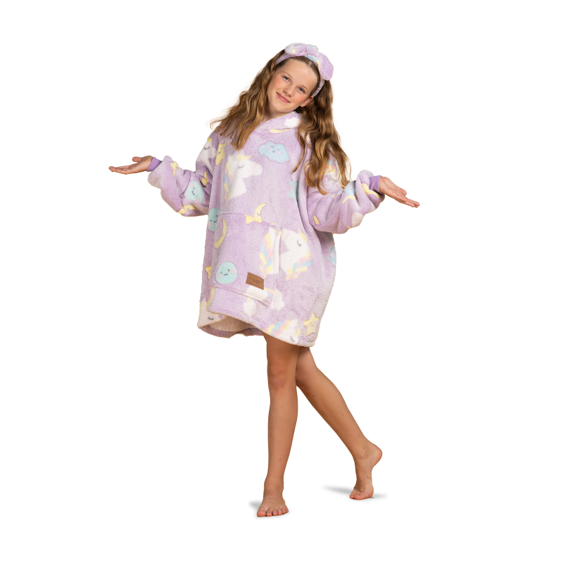 Vitapur otroška hoodie odeja Svilanit DreamiCorn + darilo: trak za lase