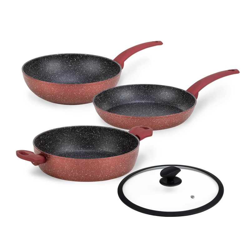 Vitapur 4- delni set posode Rosmarino Lava Stone Grape
