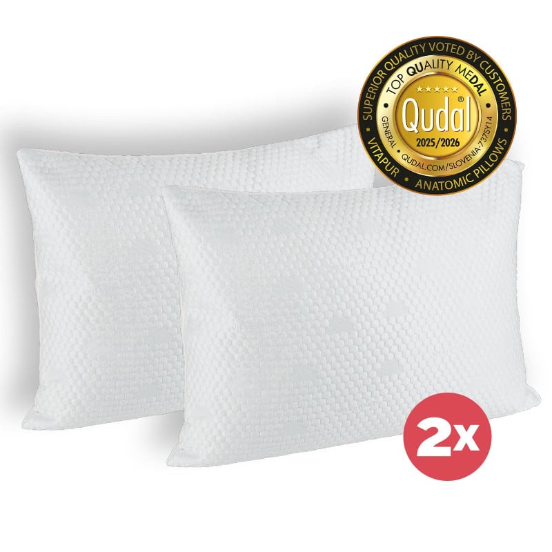 2-delni set ergonomskih vzglavnikov s spominsko peno Vitapur VitaCloud, 50 x 70 cm