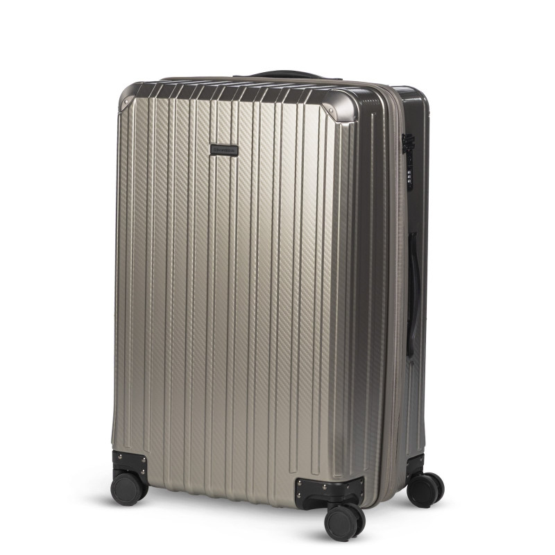 Scandinavia potovalni kovček Voyage Carbon Series, 90 L, srebrn