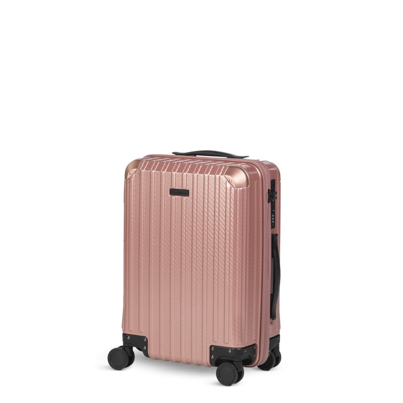 Scandinavia potovalni kovček z USB-priključkom Voyage Carbon Series, 40 L, rožnat