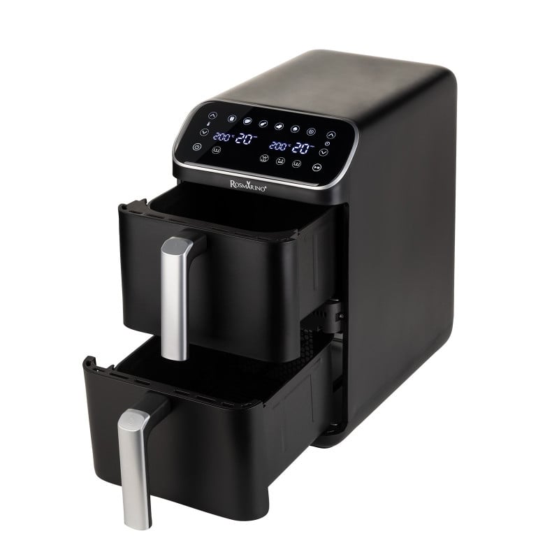 Visok cvrtnik na vroč zrak z 2 košarama Rosmarino Airfryer Tower 2.0 DuoStack – 9,4 L