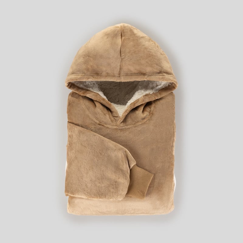 Hoodie odeja z rokavi Svilanit Ella Cocoa + DARILO: nogavice