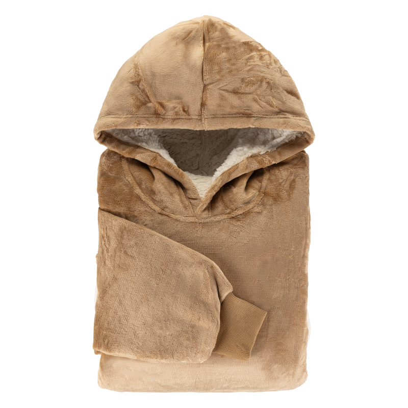 Hoodie odeja z rokavi Svilanit Ella Cocoa + DARILO: nogavice