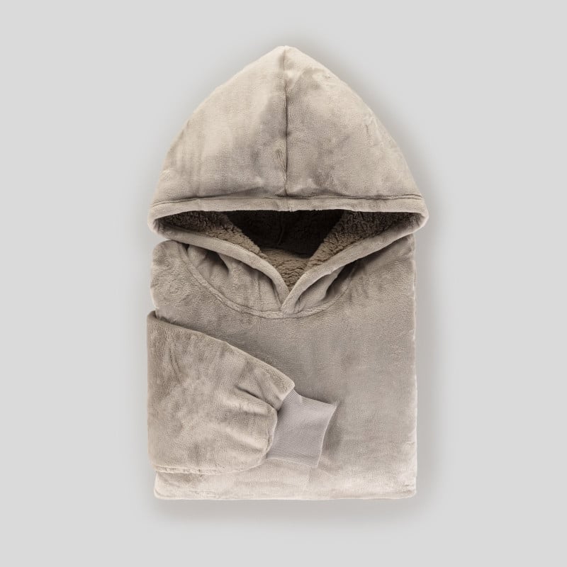 Hoodie odeja z rokavi Svilanit Ella Gray + DARILO: nogavice