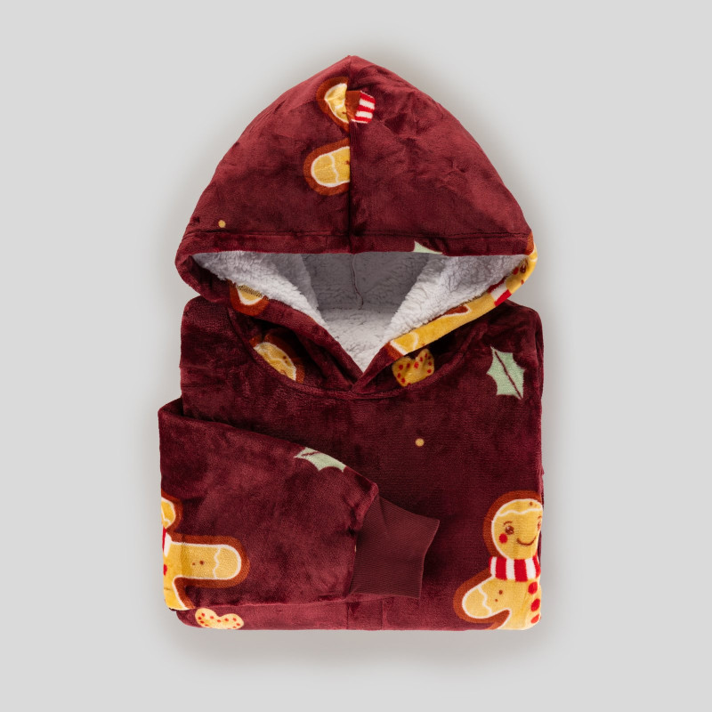 Hoodie odeja z rokavi Svilanit Xmas Cookies + DARILO: nogavice