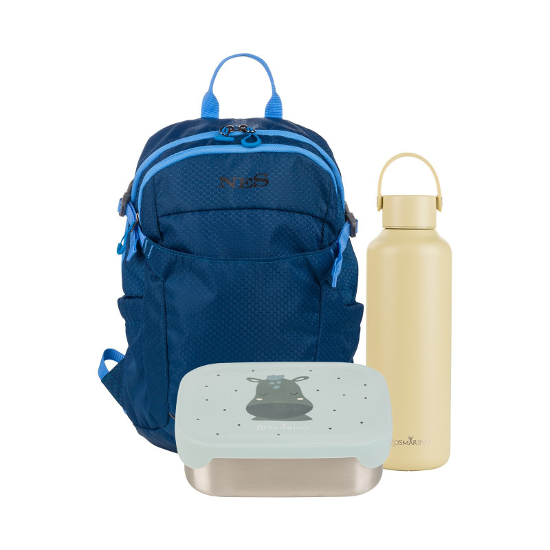 Set otroškega nahrbtnika NES Move (12 L), posode za malico Rosmarino Prep&Go Hippo (800 ml) in termovke Rosmarino Butter (600 ml)