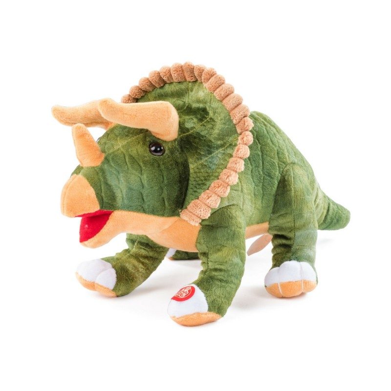 Trixy je zabaven triceratop. Dino Trixy je velik 17 x 37 cm. Mehka plišasta igrača oddaja zvok, priložene so tudi baterije.