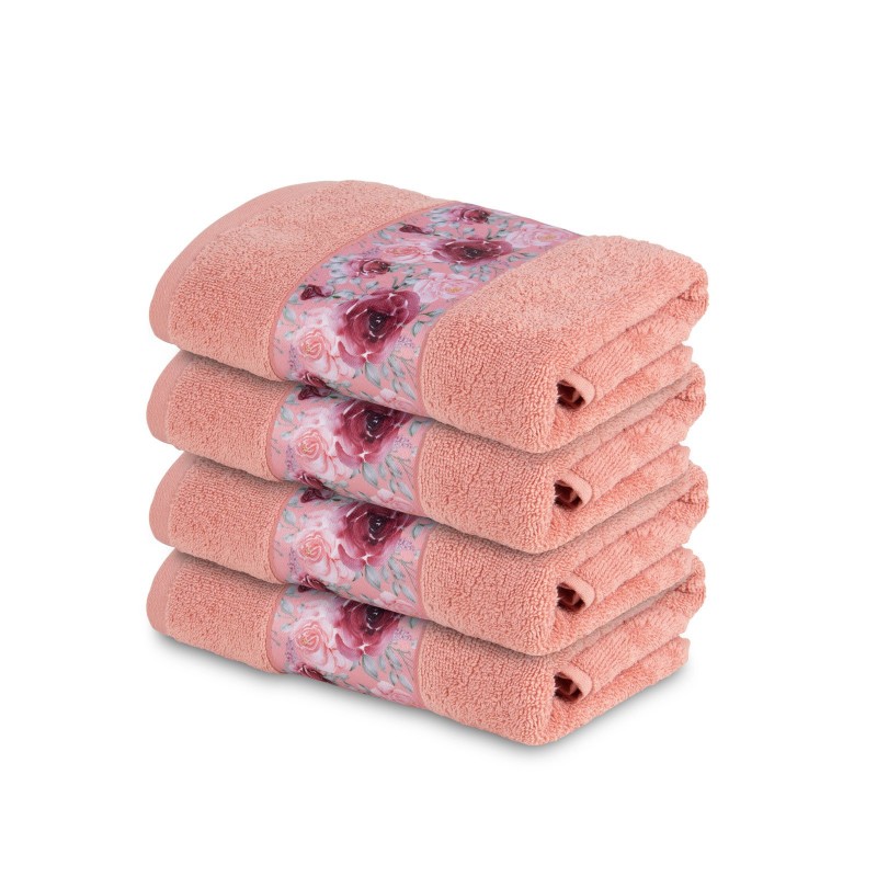4-delni set brisač Svilanit Rosegarden - roza 4 x 50 x 100 cm