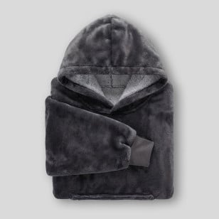 Hoodie odeja Svilanit, siva + Darilo: Nogavice