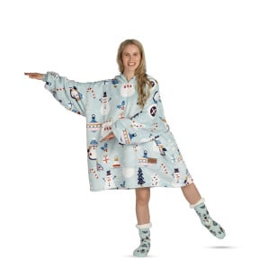 Hoodie odeja Svilanit Winter Wonderland + Darilo: nogavice