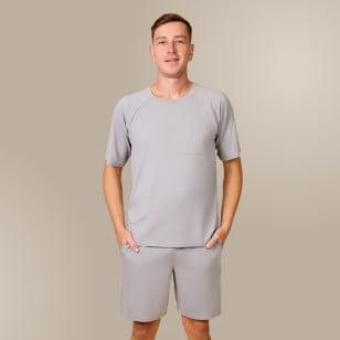 Svilanit kratka moška pižama Lennox O – Flint Grey