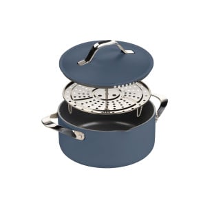 Kozica za kuhanje na pari, sotiranje in cvrtje Rosmarino Chef’s Choice All-in-One, 24 cm – modra
